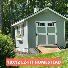 EZ-Fit Homestead Shed Kit 10 x 12 | USA Made | Choose Floor Kit