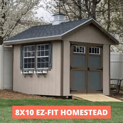 EZ-Fit Homestead Shed Kit 8 x 10 | USA Made | Choose Floor Kit