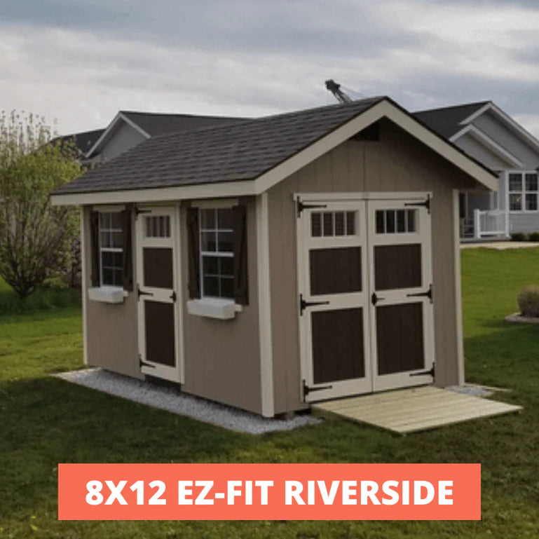 EZ-Fit Riverside Shed Kit 8 x 12 | USA Made | Choose Floor Kit